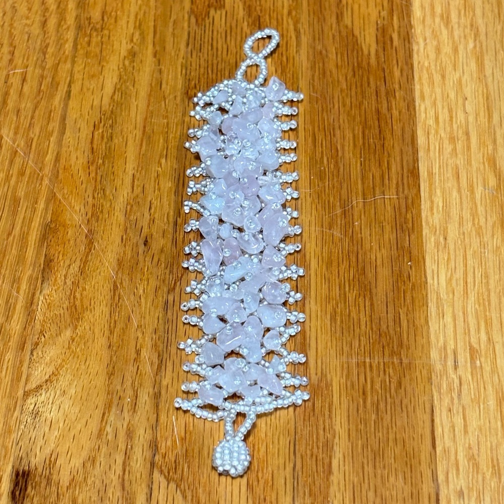 Hand Crafted White Beaded Bracelet